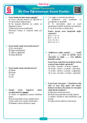 Bir Dua Öğreniyorum: Kunut Duaları
