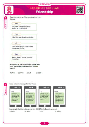 Friendship LGS Çıkmış Sorular