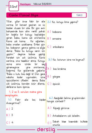 Cümle (Tümce) Bilgisi