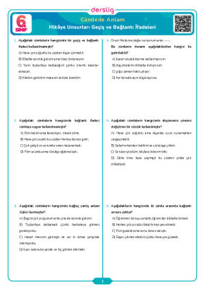 Hikâye Unsurları Geçiş ve Bağlantı İfadeleri