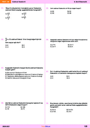 B4 Test-68 Cebirsel ifadeler-6