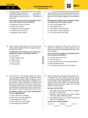 Test-12 Geçmişin İnşa Sürecinde Tarih Ünite Tekrar Testi