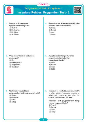İnsanlara Rehber: Peygamber Test- 1