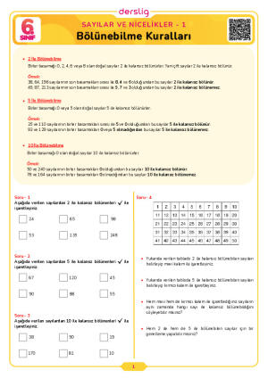 Kalansız Bölünebilme Kuralları