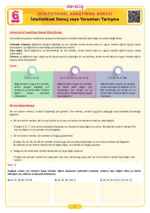 İstatistiksel Sonuç veya Yorumları Tartışma
