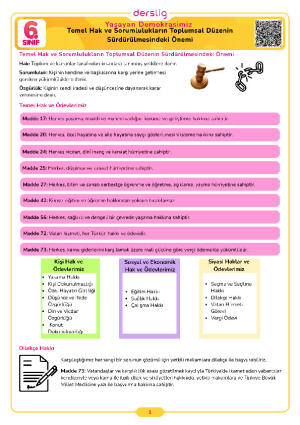 Temel Hak ve Sorumlulukların Toplumsal Düzenin Sürdürülmesindeki Önemi