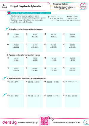 7. Doğal Sayılarda Toplama ve Çıkarma İşlemi