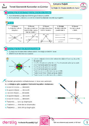 14. Üç Doğru İle Oluşturulabilecek Açılar