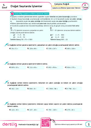 13. Çarpma ve Bölme İşleminde Tahmin