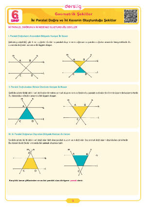 İki Paralel Doğru ve İki Kesenin Oluşturduğu Şekiller