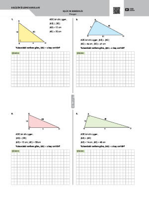 Pisagor Teoremi Gelişim İzleme Soruları