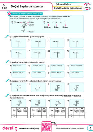 11. Doğal Sayılarda Bölme İşlemi