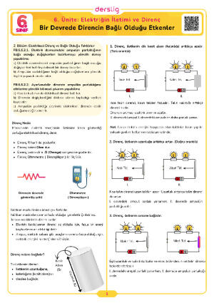 Bir Devrede Direncin Bağlı Olduğu Etkenler