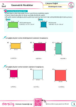 3. Dikdörtgenin Alanı