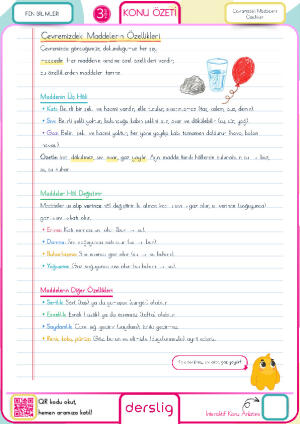 Çevremizdeki Maddelerin Özellikleri