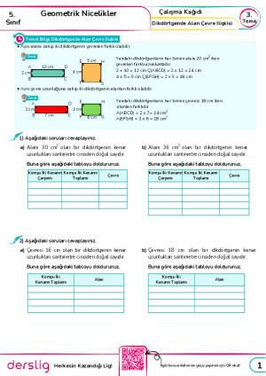 4. Dikdörtgende Çevre Alan İlişkisi