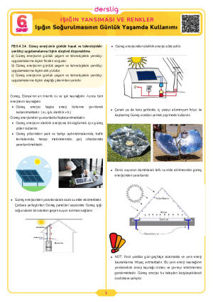 Işığın Soğurulmasının Günlük Yaşamda Kullanımı
