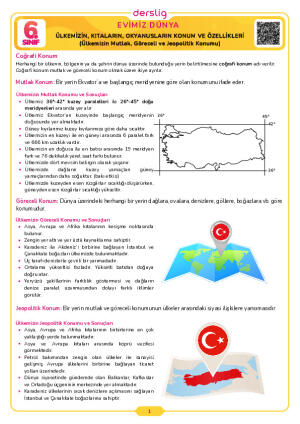 Ülkemizin Mutlak, Göreceli ve Jeopolitik Konumu