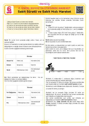 Sabit Süratli ve Sabit Hızlı Hareket