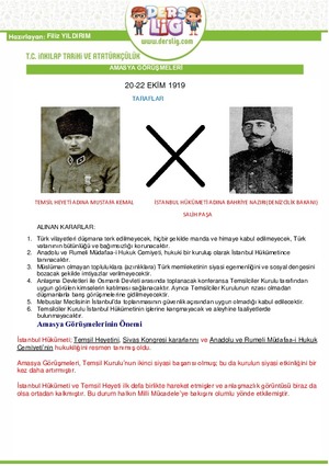 Amasya görüşmeleri ve son Osmanlı Mebusan Meclisi'nin toplanması