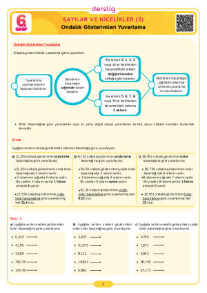 Ondalık Gösterimleri Yuvarlama