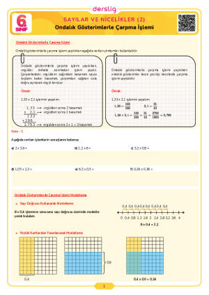 Ondalık Gösterimlerle Çarpma İşlemi