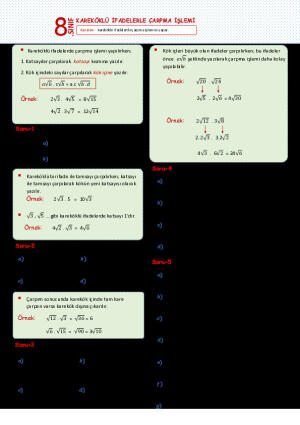 Kareköklü İfadelerle Çarpma İşlemi