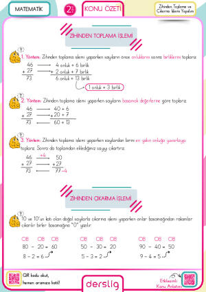 Zihinden Toplama ve Çıkarma İşlemi Yapalım