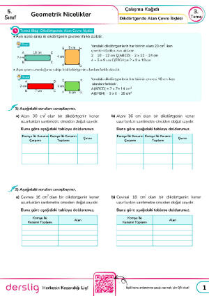 4. Dikdörtgende Çevre Alan İlişkisi