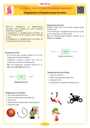 Dengelenmiş ve Dengelenmemiş Kuvvetler