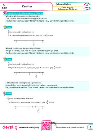 4.Kesirleri Sayı Doğrusunda Gösterme