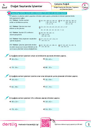 8. Doğal Sayılara Zihinden Toplama ve Çıkarma İşlemi