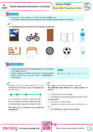 2. Nokta, Doğru, Doğru Parçası ve Işın
