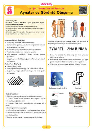 Aynalar ve Görüntü Oluşumu