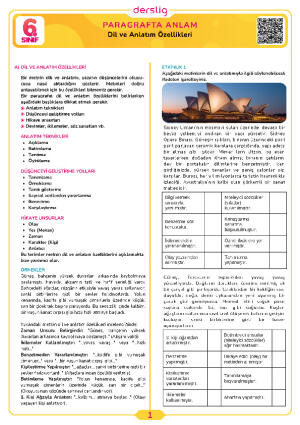 Dil ve Anlatım Özellikleri