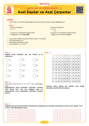 Asal Sayılar ve Asal Çarpanlar
