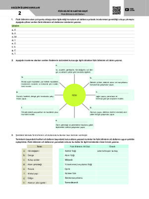 Fizik Biliminin Alt Dalları Gelişim İzleme Soruları-2