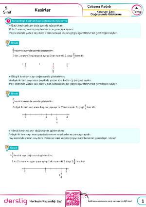 4.Kesirleri Sayı Doğrusunda Gösterme