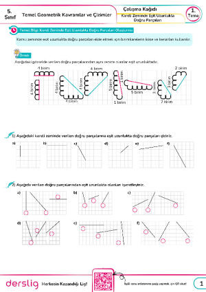 10. Kareli Zeminde Eşit Uzunlukta Doğru Parçaları