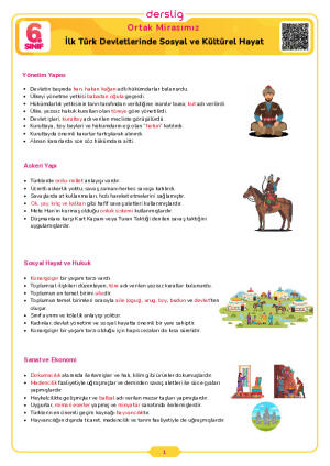 İlk Türk Devletlerinde Sosyal ve Kültürel Hayat