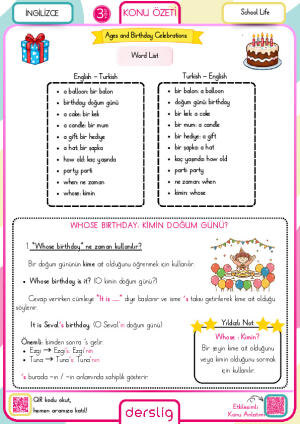 Ages and birthday celebrations