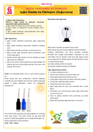 Işığın Madde ile Etkileşimi (Soğurulma)