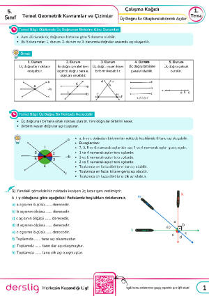 14. Üç Doğru İle Oluşturulabilecek Açılar