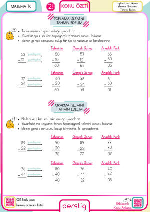Toplama ve Çıkarma İşleminin Sonucunu Tahmin Edelim