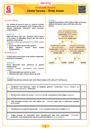 Cümle Yorumu - Örtük Anlam