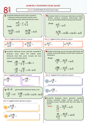Kareköklü İfadelerle bölme İşlemi