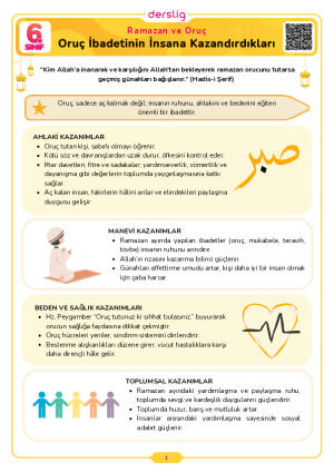 Oruç İbadetinin İnsana Kazandırdıkları