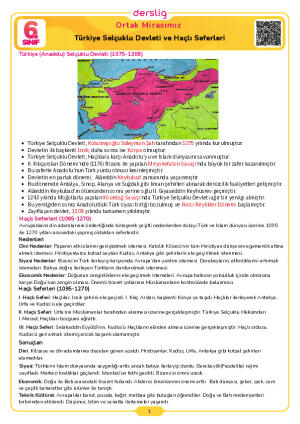 Türkiye Selçuklu Devleti ve Haçlı Seferleri