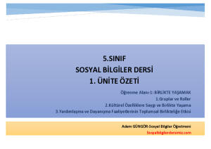 5. Sınıf 1. Öğrenme Alanı: Birlikte Yaşamak