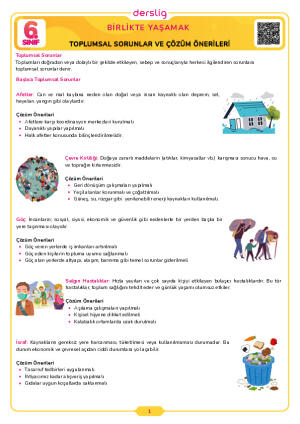 Toplumsal Sorunlar ve Çözüm Önerileri